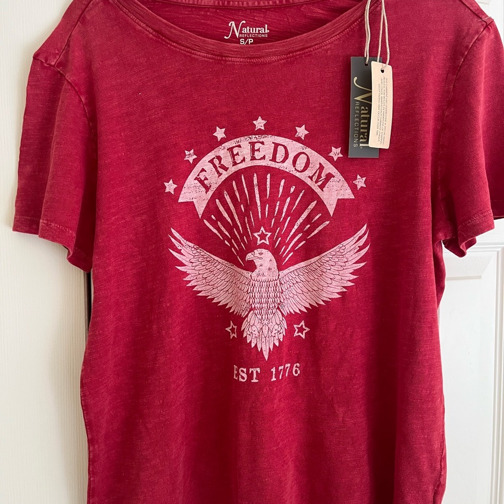 Natural Reflections Red Short Sleeve Tee Freedom Design